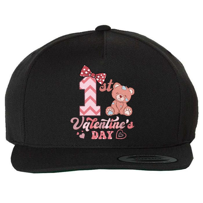 Bear My 1st Valentine's Day Gift For Girl Wool Snapback Cap