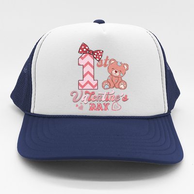 Bear My 1st Valentine's Day Gift For Girl Trucker Hat