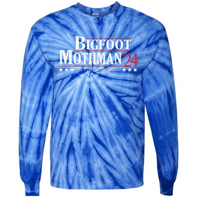 Bigfoot Mothman 2024 Cryptid President Tie-Dye Long Sleeve Shirt