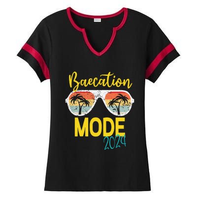 Baecations Mode 2024 Matching Couples Trip Beach Vacation Ladies Halftime Notch Neck Tee