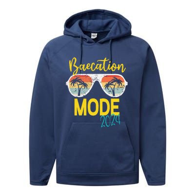 Baecations Mode 2024 Matching Couples Trip Beach Vacation Performance Fleece Hoodie