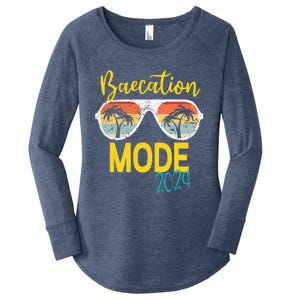 Baecations Mode 2024 Matching Couples Trip Beach Vacation Women's Perfect Tri Tunic Long Sleeve Shirt