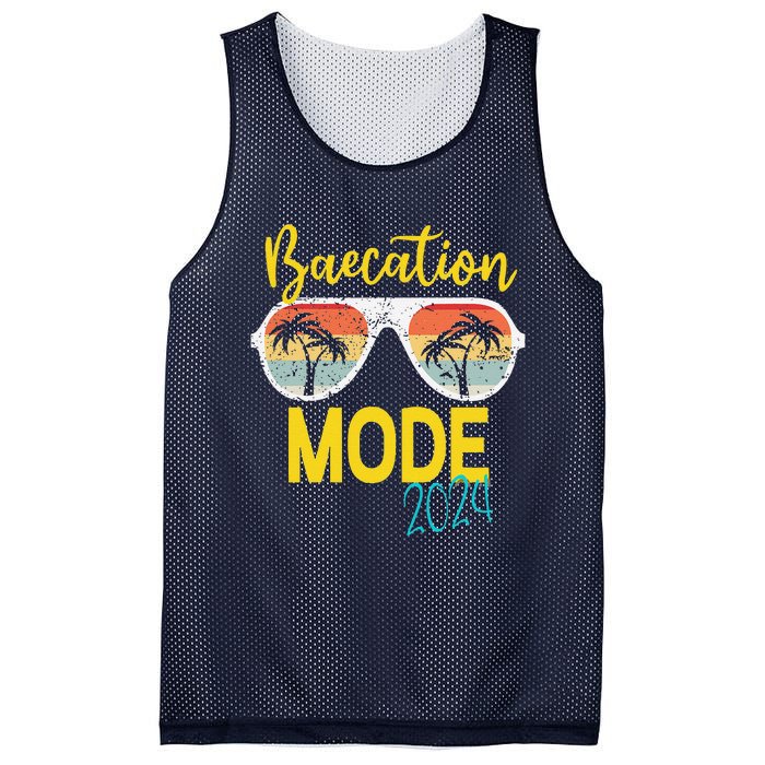 Baecations Mode 2024 Matching Couples Trip Beach Vacation Mesh Reversible Basketball Jersey Tank