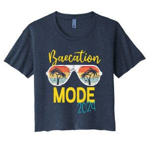 Baecations Mode 2024 Matching Couples Trip Beach Vacation Women's Crop Top Tee