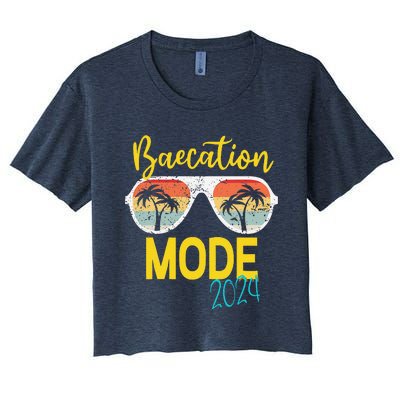 Baecations Mode 2024 Matching Couples Trip Beach Vacation Women's Crop Top Tee