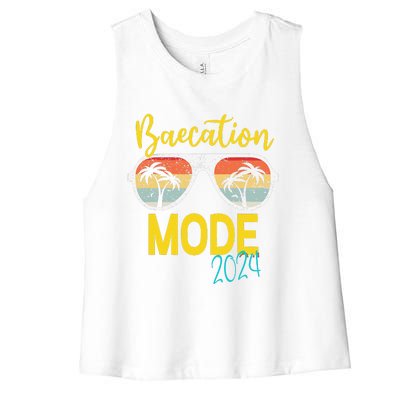 Baecations Mode 2024 Matching Couples Trip Beach Vacation Women's Racerback Cropped Tank