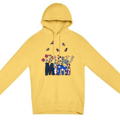 Butterflies Mimi 4th Of July Happy Usa Independence Christm Great Gift Premium Pullover Hoodie