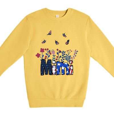 Butterflies Mimi 4th Of July Happy Usa Independence Christm Great Gift Premium Crewneck Sweatshirt