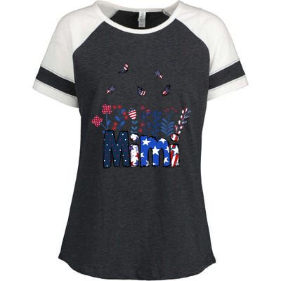 Butterflies Mimi 4th Of July Happy Usa Independence Christm Great Gift Enza Ladies Jersey Colorblock Tee