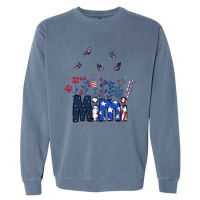 Butterflies Mimi 4th Of July Happy Usa Independence Christm Great Gift Garment-Dyed Sweatshirt