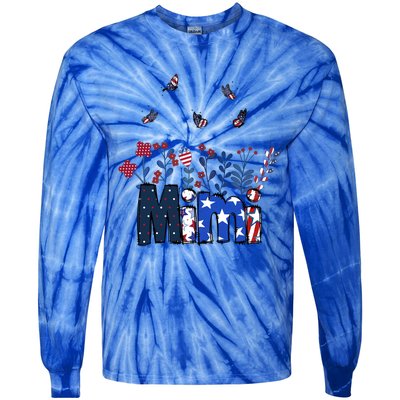 Butterflies Mimi 4th Of July Happy Usa Independence Christm Great Gift Tie-Dye Long Sleeve Shirt