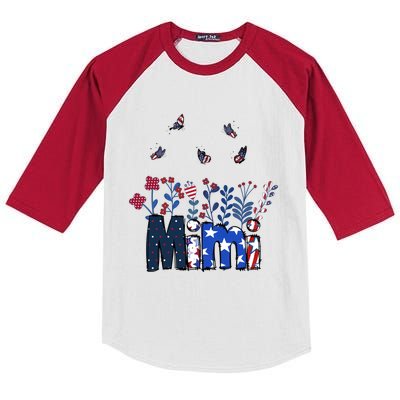 Butterflies Mimi 4th Of July Happy Usa Independence Christm Great Gift Kids Colorblock Raglan Jersey