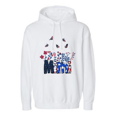 Butterflies Mimi 4th Of July Happy Usa Independence Christm Great Gift Garment-Dyed Fleece Hoodie