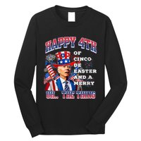 Biden Merry 4th The Thing Confused Joe Biden 4th Of July Long Sleeve Shirt