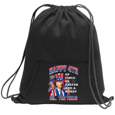 Biden Merry 4th The Thing Confused Joe Biden 4th Of July Sweatshirt Cinch Pack Bag