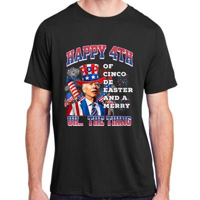 Biden Merry 4th The Thing Confused Joe Biden 4th Of July Adult ChromaSoft Performance T-Shirt