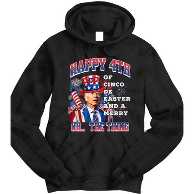 Biden Merry 4th The Thing Confused Joe Biden 4th Of July Tie Dye Hoodie