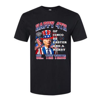 Biden Merry 4th The Thing Confused Joe Biden 4th Of July Softstyle CVC T-Shirt