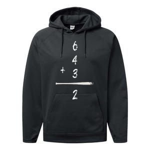 Baseball Math 6 4 3 2 Double Play Cute Softball Game Performance Fleece Hoodie