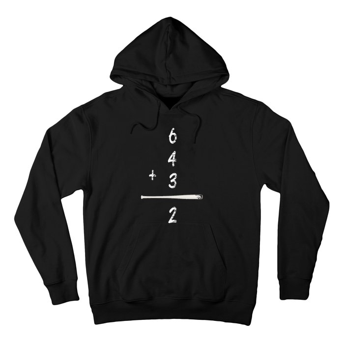 Baseball Math 6 4 3 2 Double Play Cute Softball Game Hoodie