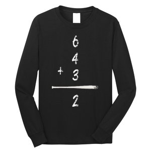 Baseball Math 6 4 3 2 Double Play Cute Softball Game Long Sleeve Shirt