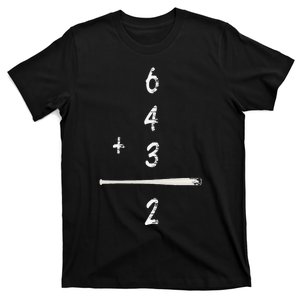 Baseball Math 6 4 3 2 Double Play Cute Softball Game T-Shirt