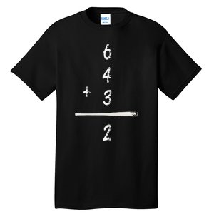 Baseball Math 6 4 3 2 Double Play Cute Softball Game Tall T-Shirt