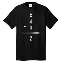 Baseball Math 6 4 3 2 Double Play Cute Softball Game Tall T-Shirt