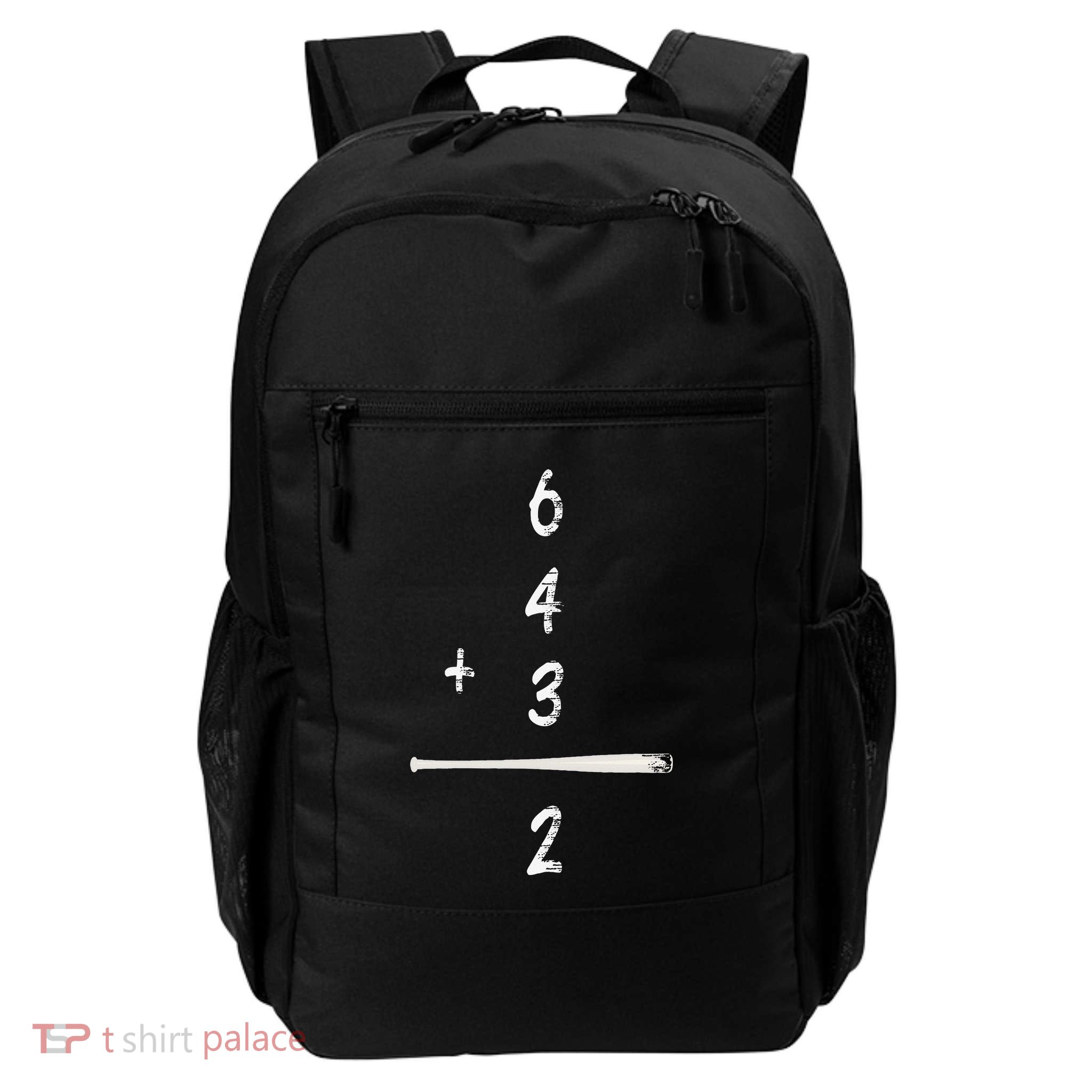 Baseball Math 6 4 3 2 Double Play Cute Softball Game Daily Commute Backpack
