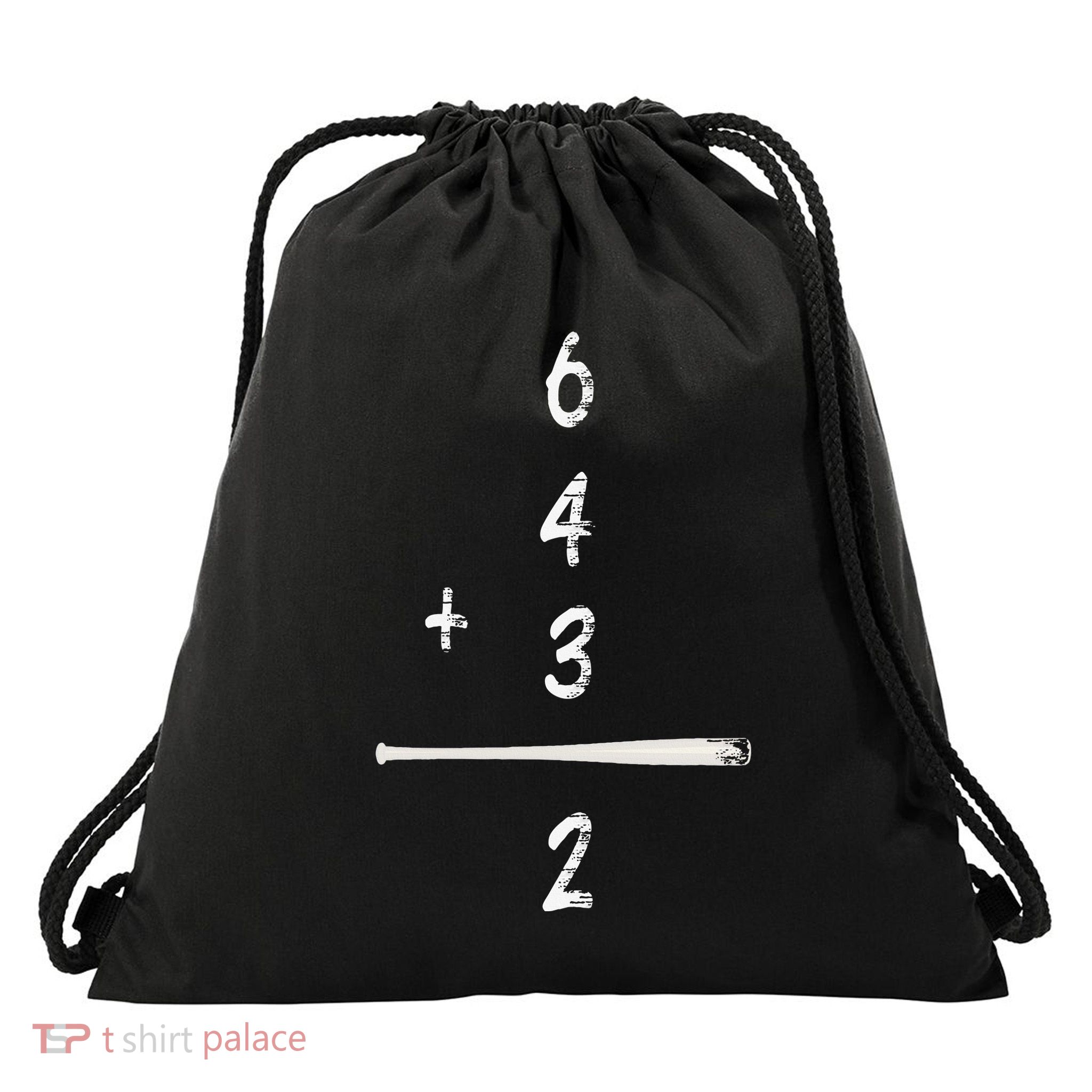 Baseball Math 6 4 3 2 Double Play Cute Softball Game Drawstring Bag