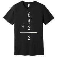 Baseball Math 6 4 3 2 Double Play Cute Softball Game Premium T-Shirt