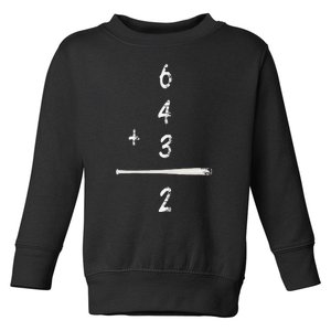 Baseball Math 6 4 3 2 Double Play Cute Softball Game Toddler Sweatshirt