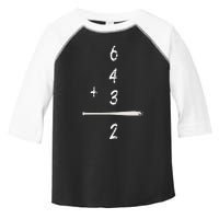 Baseball Math 6 4 3 2 Double Play Cute Softball Game Toddler Fine Jersey T-Shirt