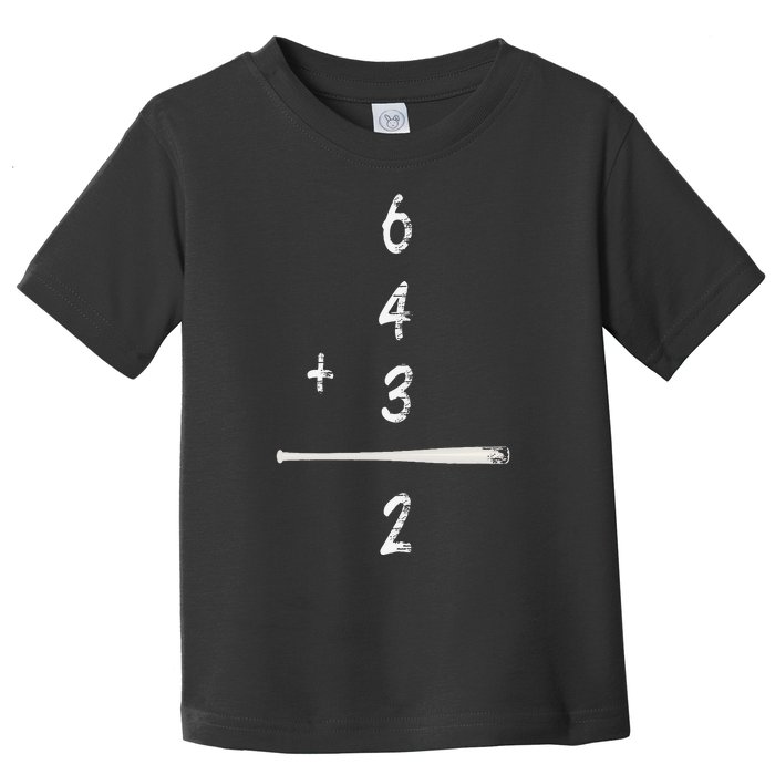 Baseball Math 6 4 3 2 Double Play Cute Softball Game Toddler T-Shirt