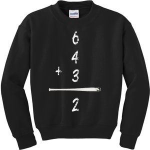 Baseball Math 6 4 3 2 Double Play Cute Softball Game Kids Sweatshirt