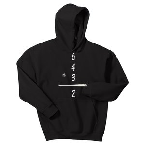 Baseball Math 6 4 3 2 Double Play Cute Softball Game Kids Hoodie