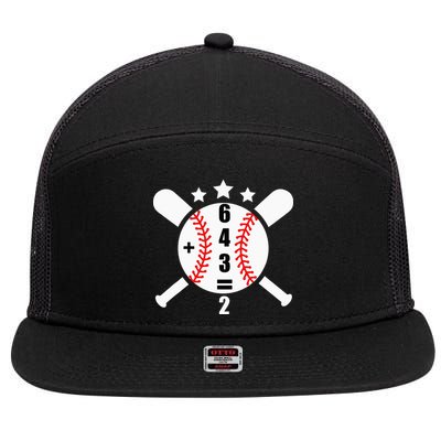 Baseball Math 6 4 3 2 Double Play Cute Softball Game 7 Panel Mesh Trucker Snapback Hat