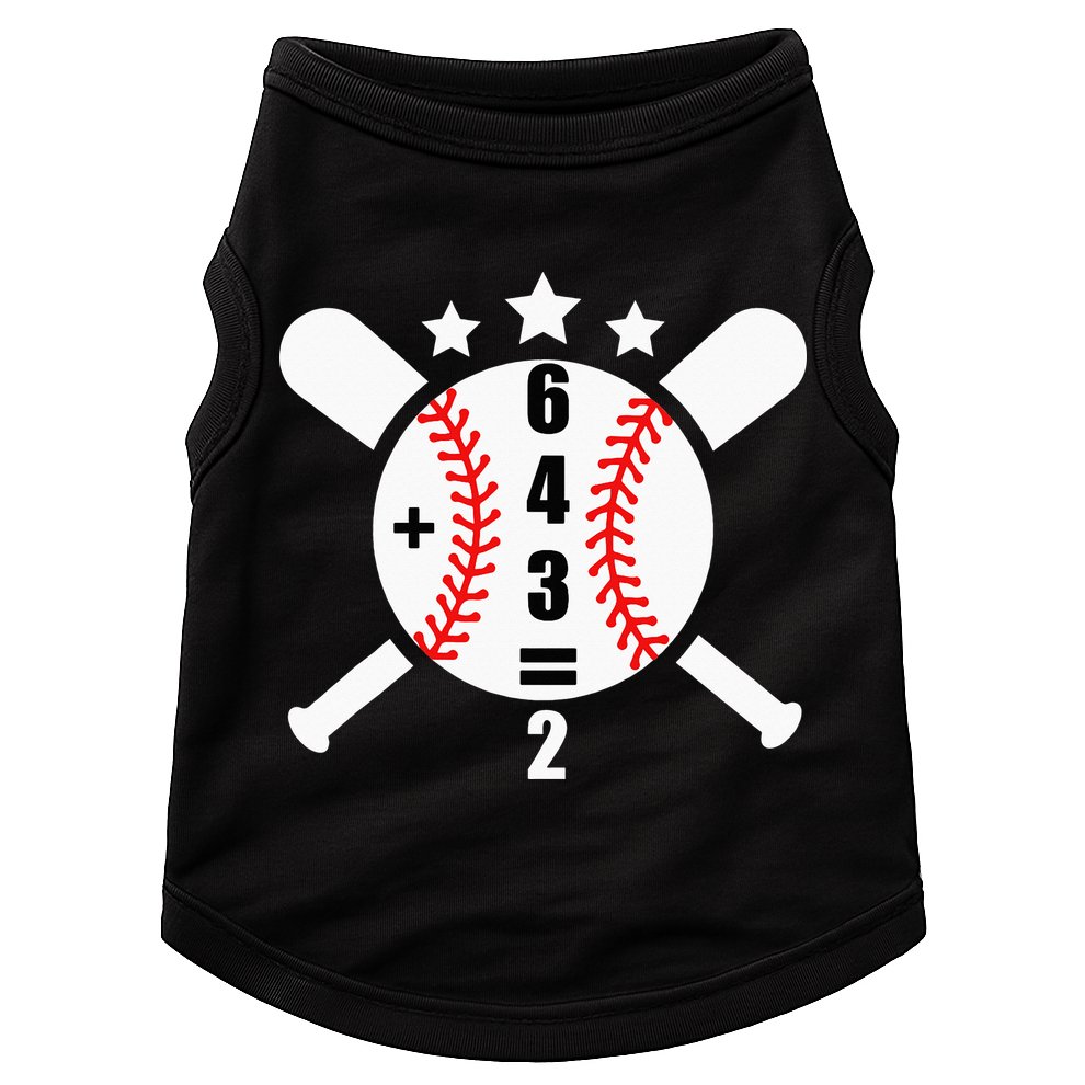 Baseball Math 6 4 3 2 Double Play Cute Softball Game Doggie Tank