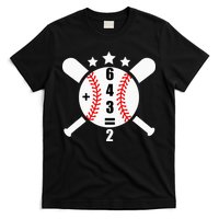 Baseball Math 6 4 3 2 Double Play Cute Softball Game T-Shirt