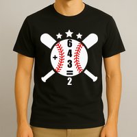 Baseball Math 6 4 3 2 Double Play Cute Softball Game T-Shirt