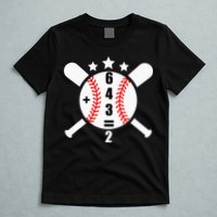 Baseball Math 6 4 3 2 Double Play Cute Softball Game T-Shirt