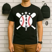 Baseball Math 6 4 3 2 Double Play Cute Softball Game T-Shirt