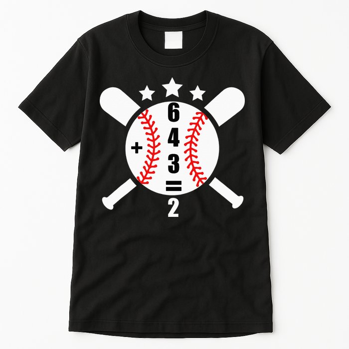 Baseball Math 6 4 3 2 Double Play Cute Softball Game Tall T-Shirt