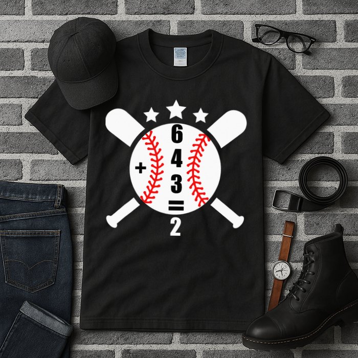 Baseball Math 6 4 3 2 Double Play Cute Softball Game Tall T-Shirt