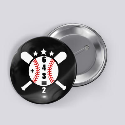 Baseball Math 6 4 3 2 Double Play Cute Softball Game Button