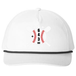 Baseball Math 6 4 3 2 Double Play Cute Softball Game Snapback Five-Panel Rope Hat