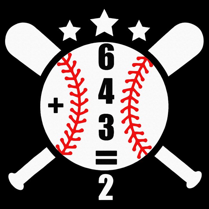 Baseball Math 6 4 3 2 Double Play Cute Softball Game Bucket Hat