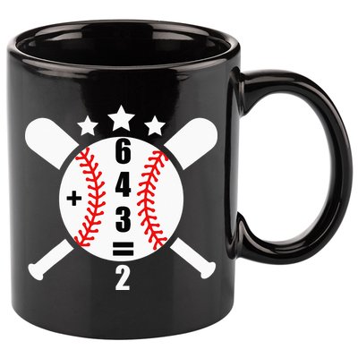Baseball Math 6 4 3 2 Double Play Cute Softball Game 11oz C Handle Ceramic Mug