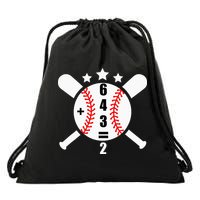 Baseball Math 6 4 3 2 Double Play Cute Softball Game Drawstring Bag
