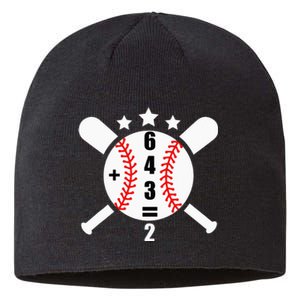 Baseball Math 6 4 3 2 Double Play Cute Softball Game Sustainable Beanie